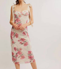 Free People Printed Got Glam slip Dress in tea cimbo - women's dress