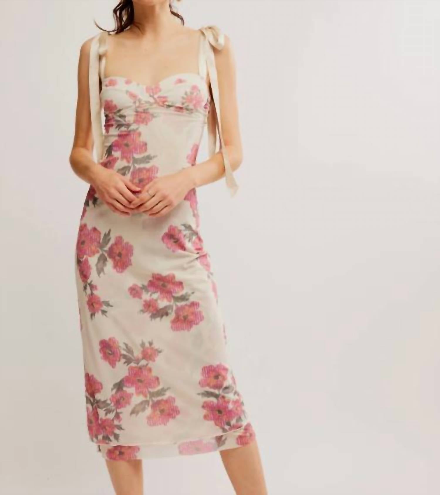Free People Printed Got Glam slip Dress in tea cimbo - women's dress