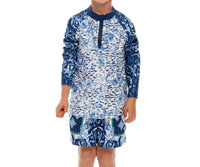 AGUA BENDITA Kids' Cardumen Noah Rashguard in blue - kids' item