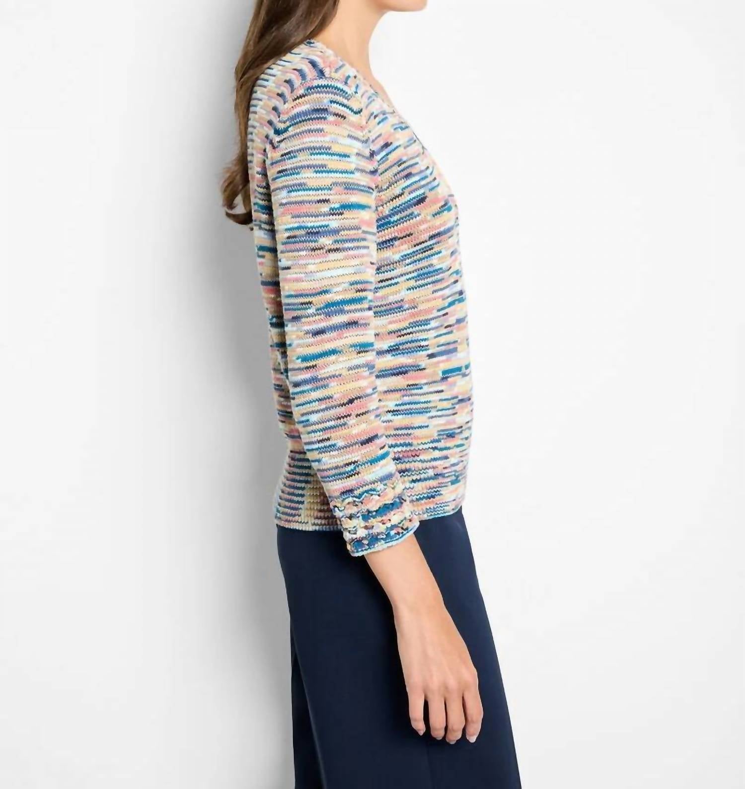 Nic + Zoe - Marissa Mixed Up V-neck Sweater