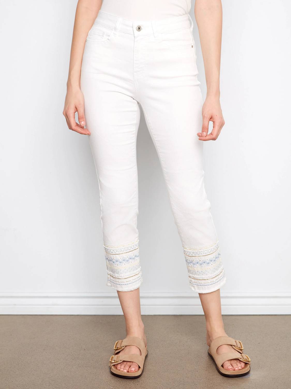 Charlie B - Embroidered Hem Jeans
