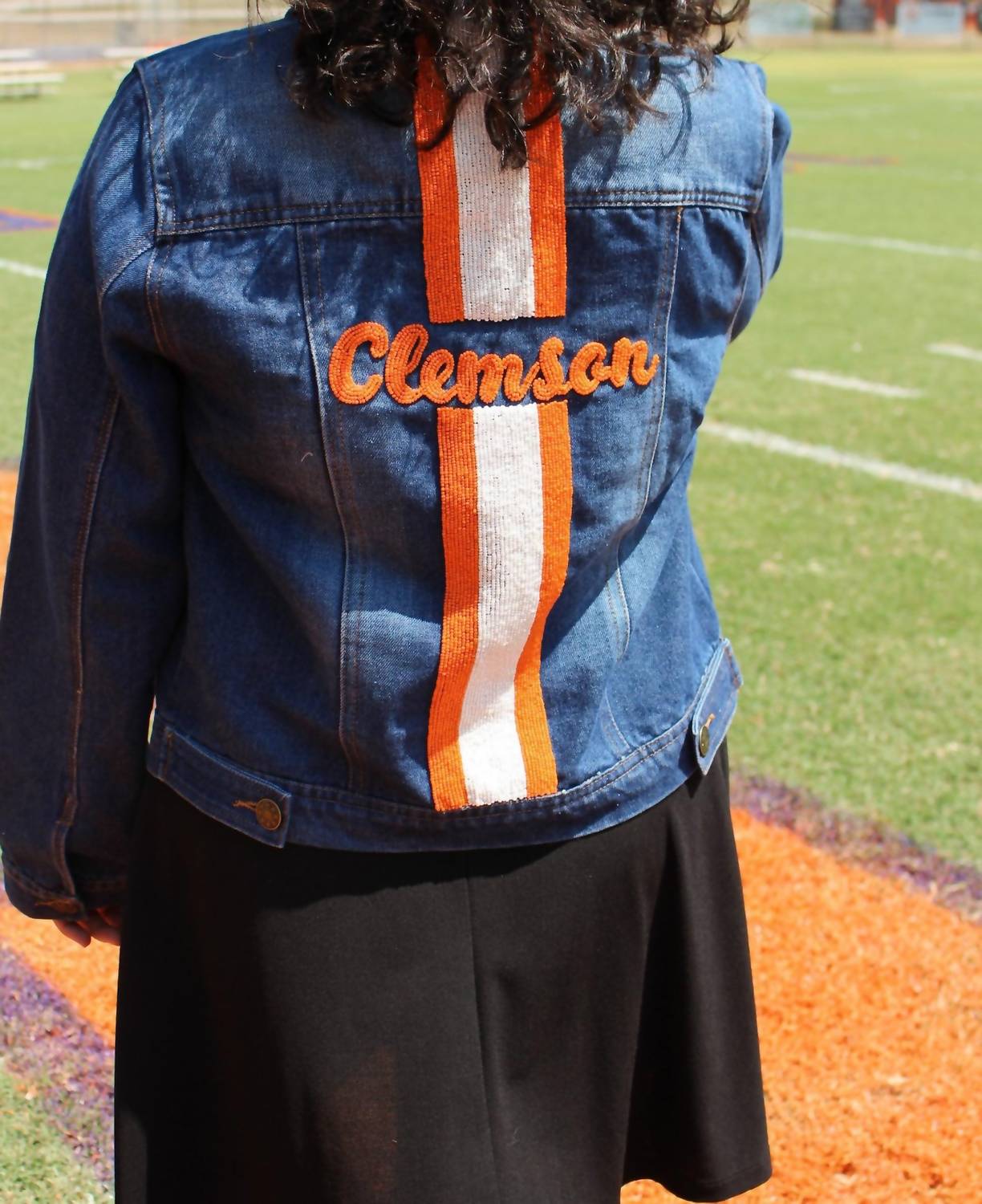 Pearls & Camo - Women's Fan Denim Jacket