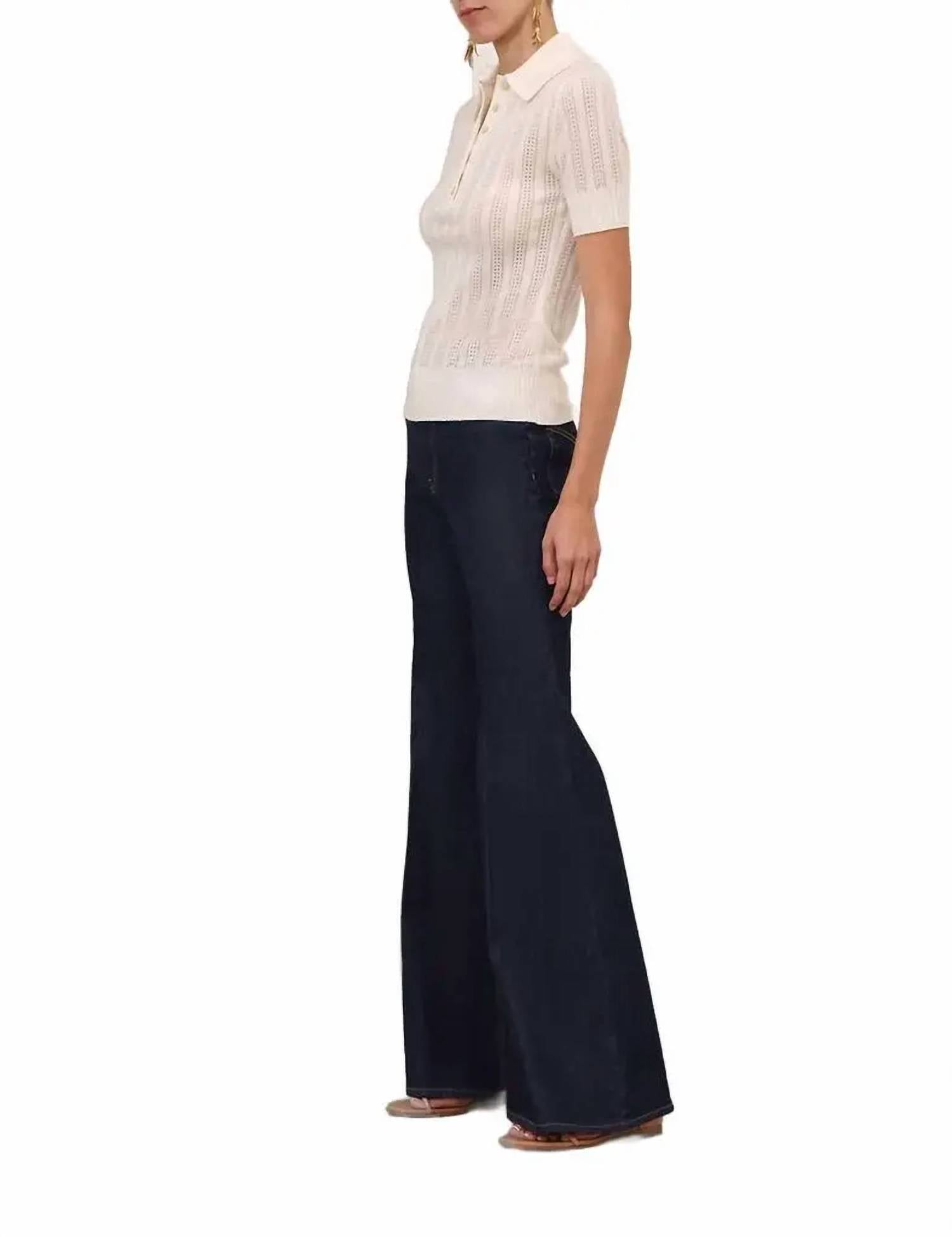 Zimmermann - Ribbed Knit Polo Top