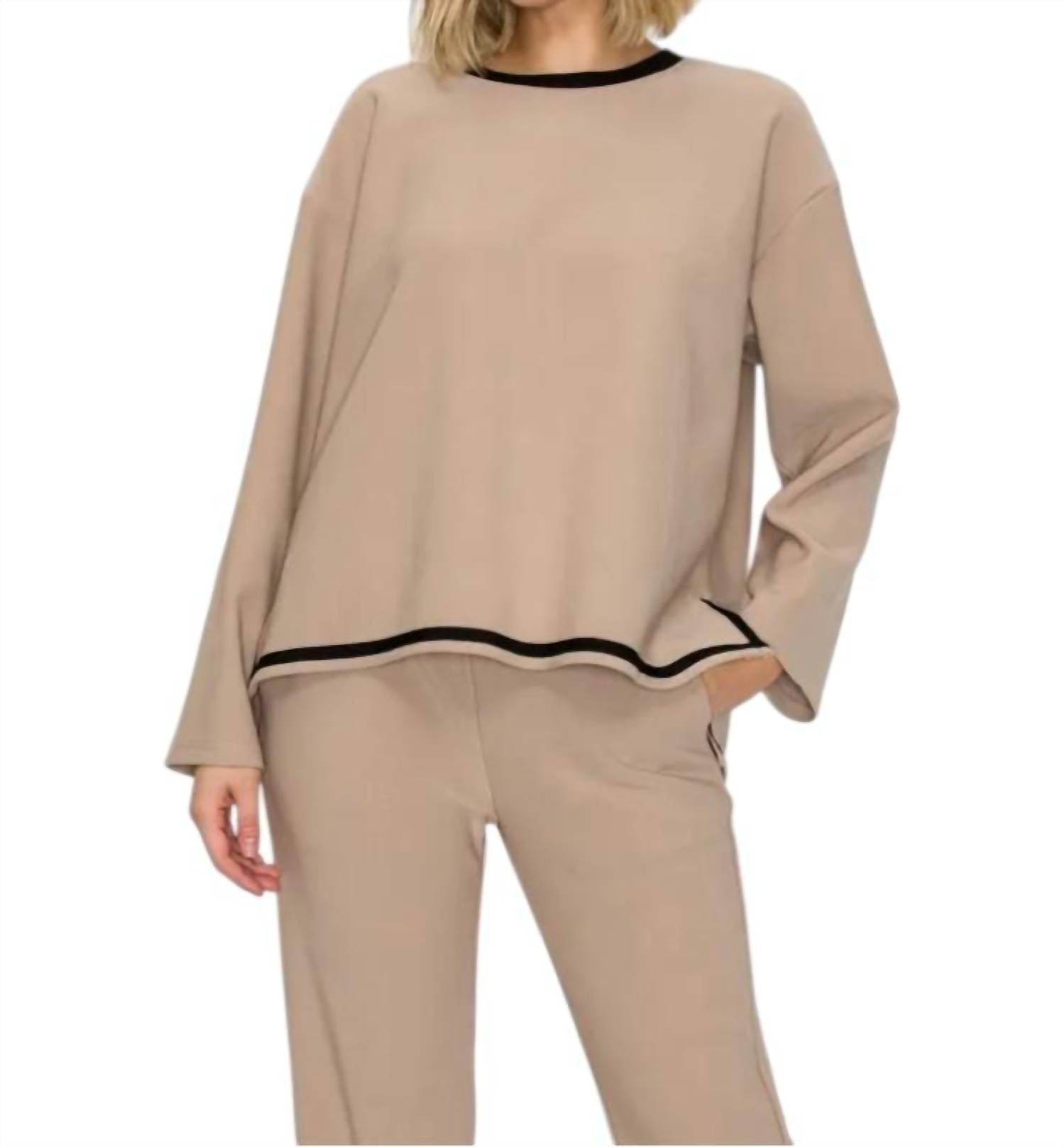 JOH Comfort Pants And Top Set in khaki - women's sleepwear