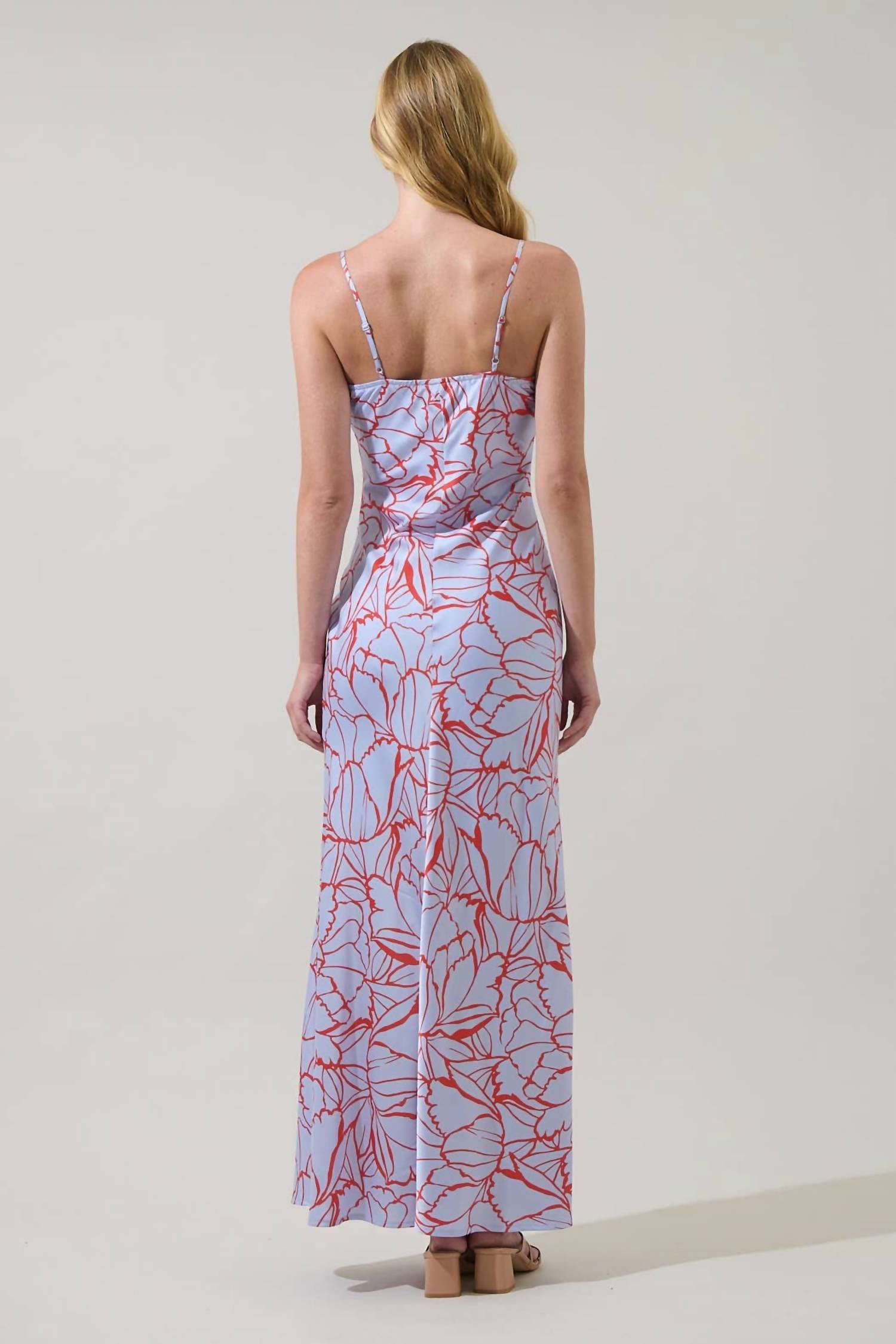 SUGARLIPS Cerys Floral Tirza Maxi Dress in lavender multi - women's dress - alternate view