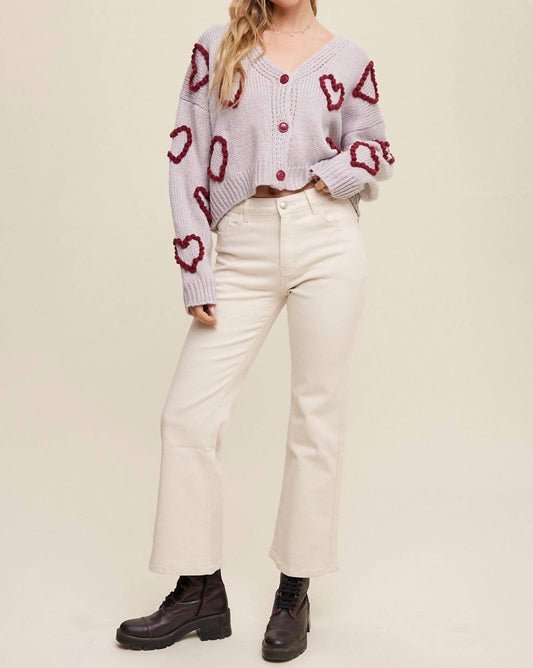 Listicle - Lots of Love Knit Heart Cardigan