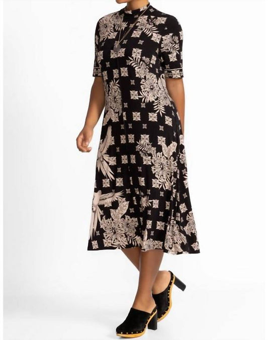 Johnny Was - WOMEN'S JANIE FAVORITE SHORT SLEEVE SEAMED MOCK NECK DRESS PLUS