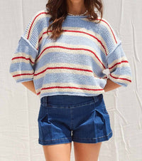 Illa Illa - 3/4 Sleeve Striped Sweater