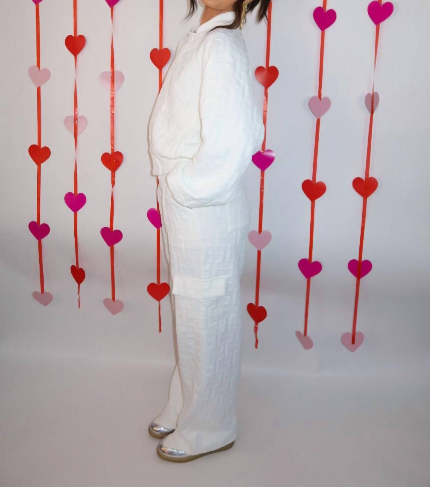 Mulla - Embossed Bomber And Long Pants Set