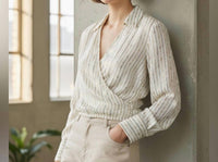 Vince Camuto - Striped Long Sleeve Blouse