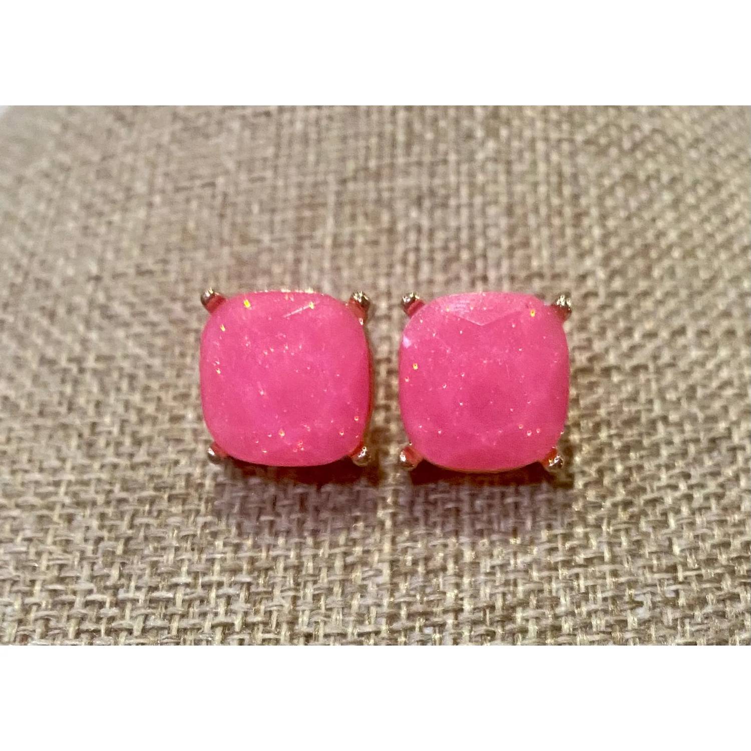 Sophia Collection - Women's Square Faceted Gem Stud Earrings