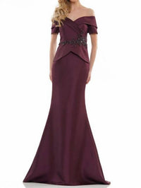 Colors Dress - Beaded Waist Peplum Gown