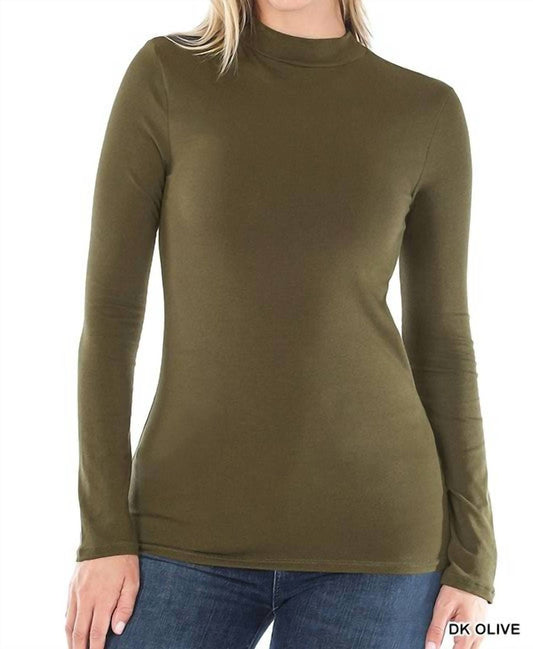 Zenana - Donna Mock Neck Slim Fit Top