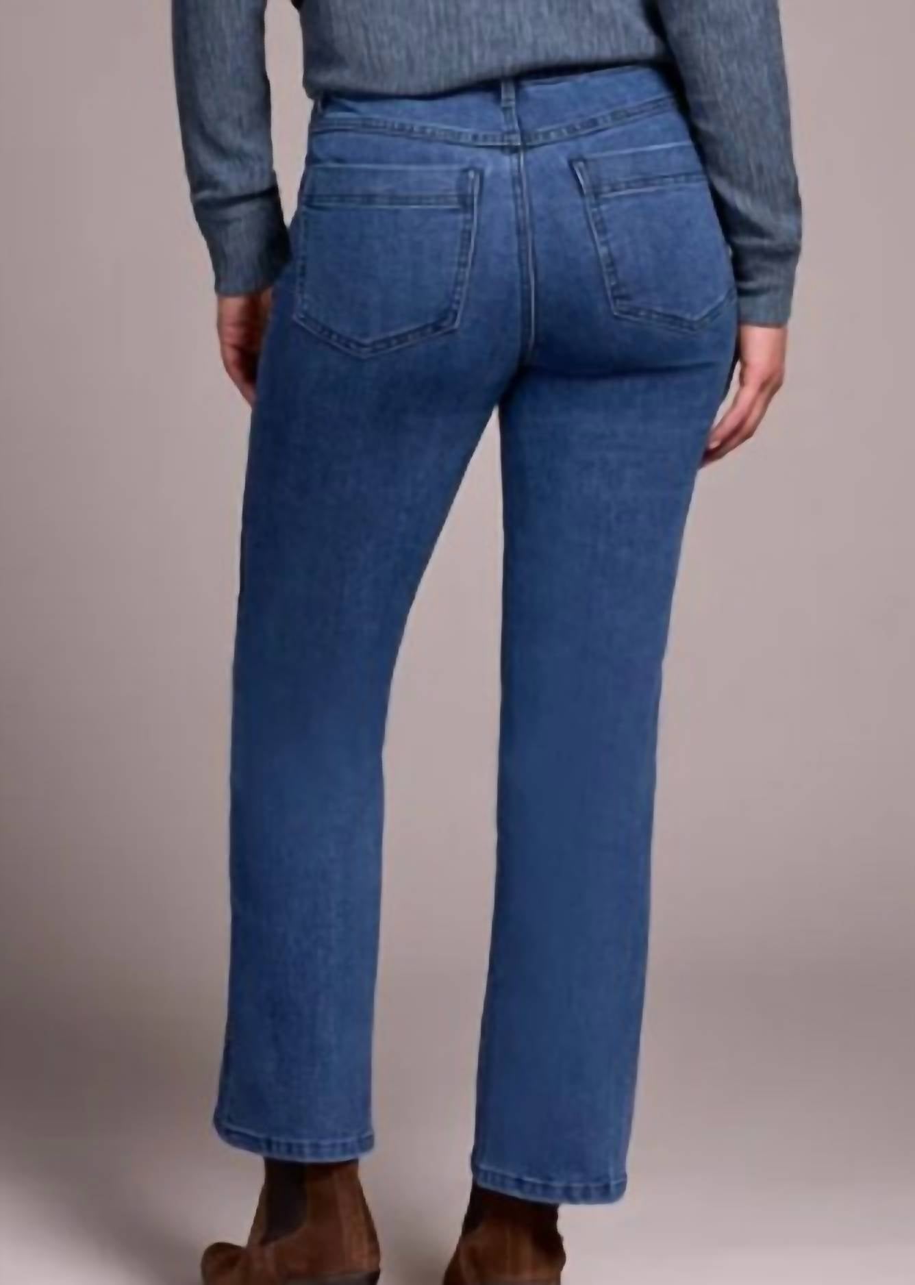Tribal - Audrey Mid-Rise Kick Flare Jeans With Embossed Flower Detail