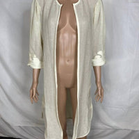 ADRIANA DEGREAS Women’s Appliqué Short Cover-up Robe in white - women's swimwear
