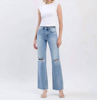Flying Monkey - Glorietta High Rise Slim Fit Wide Leg Jeans