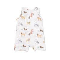 Angel Dear - Kids Awesome Dogs Muslin Sleeveless Shortie Romper