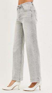 Risen - High Rise Ankle Wide Leg Jeans