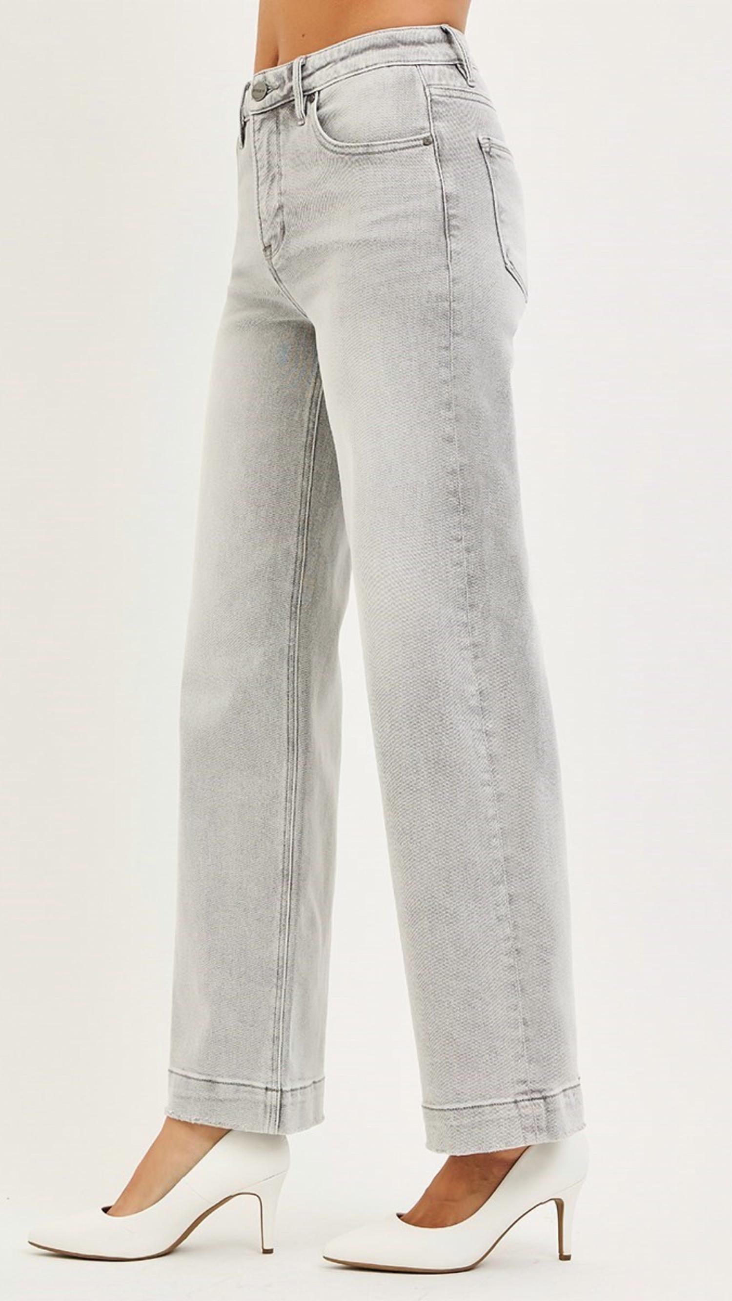 Risen - High Rise Ankle Wide Leg Jeans
