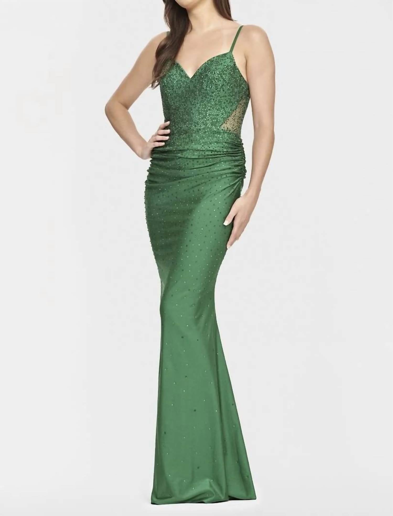 Faviana - Long Corsette Hotstone Maxi Dress