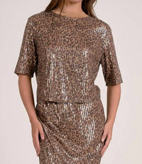 Elan - Sequin Cheetah Tee