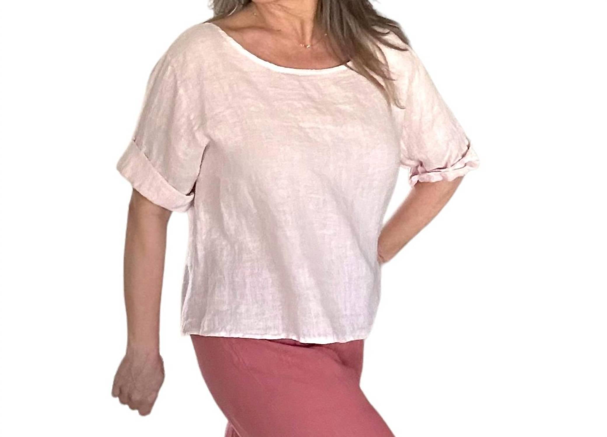 Made In Italy - Serenity Button Back Linen Top