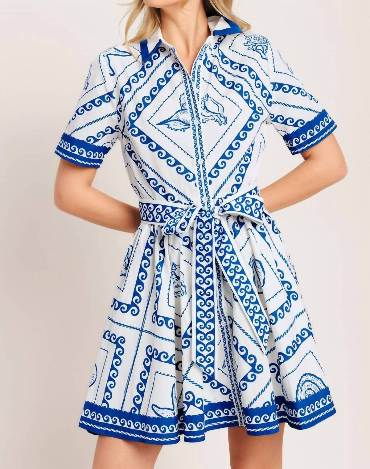 Flying Tomato - Printed Woven Mini Dress