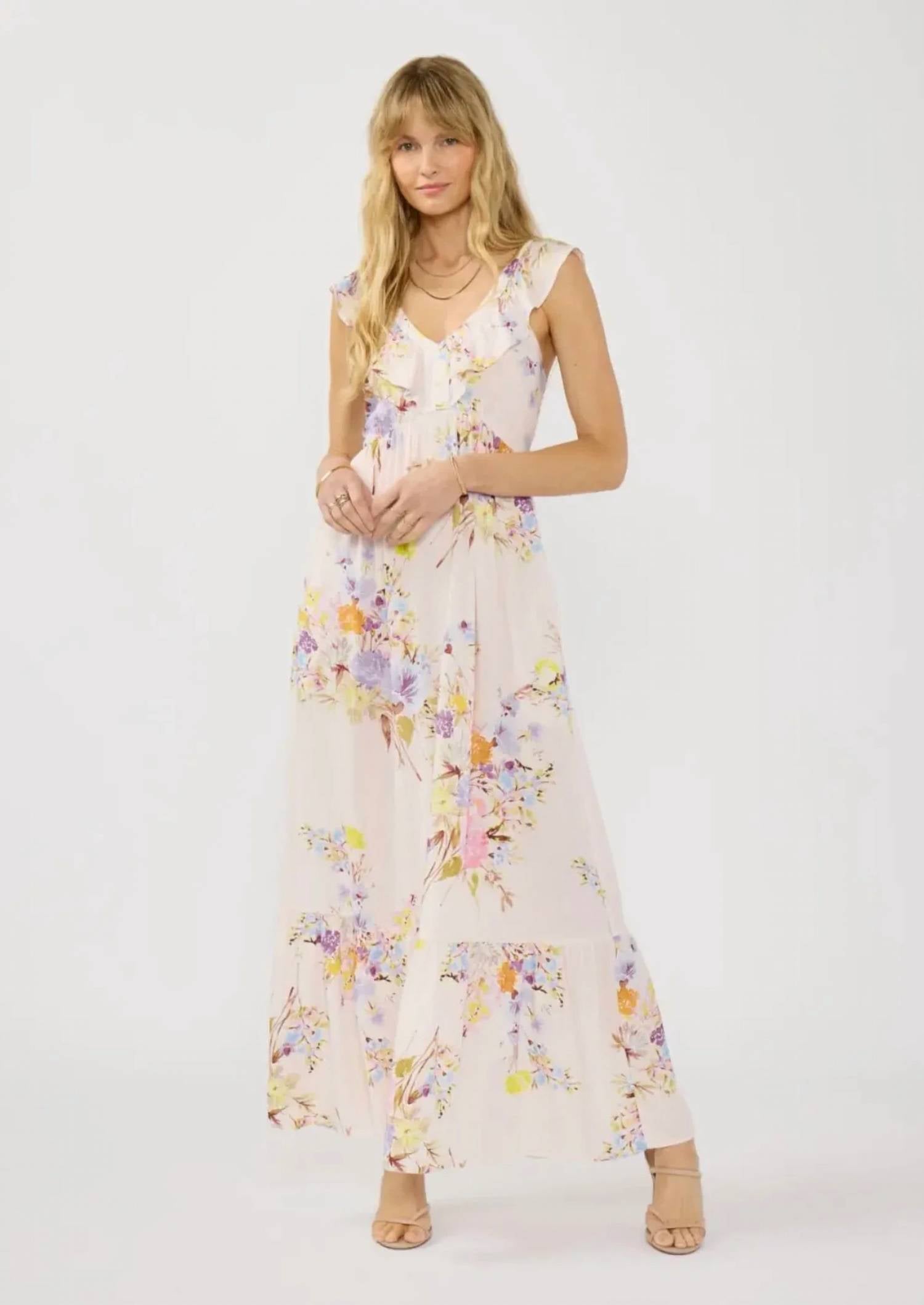 Lovestitch - Ruffled Spring Floral Maxi Dress