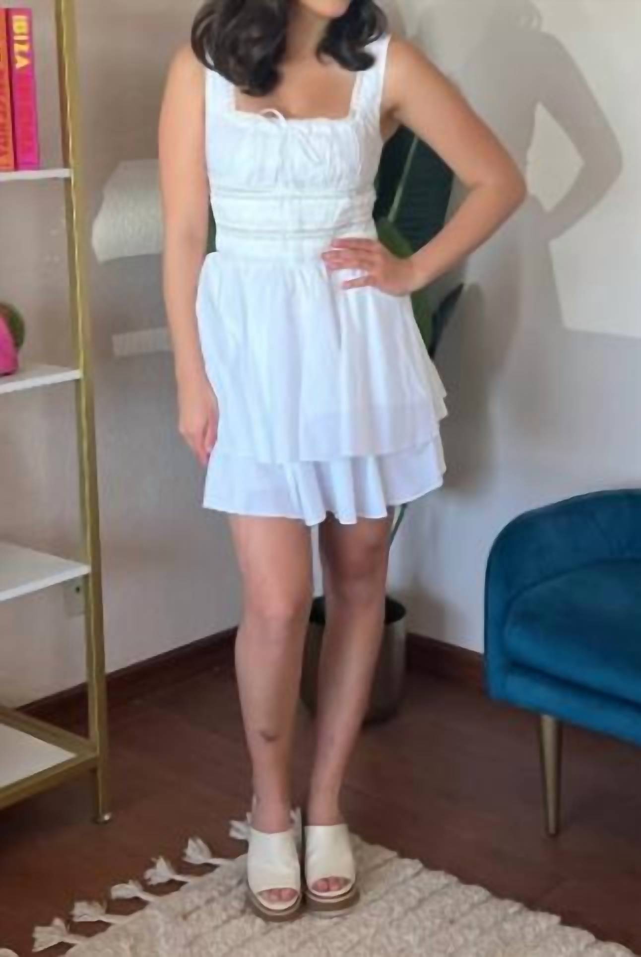 ASTR Melaine Lace Trim Mini Dress in white 1 - women's dress