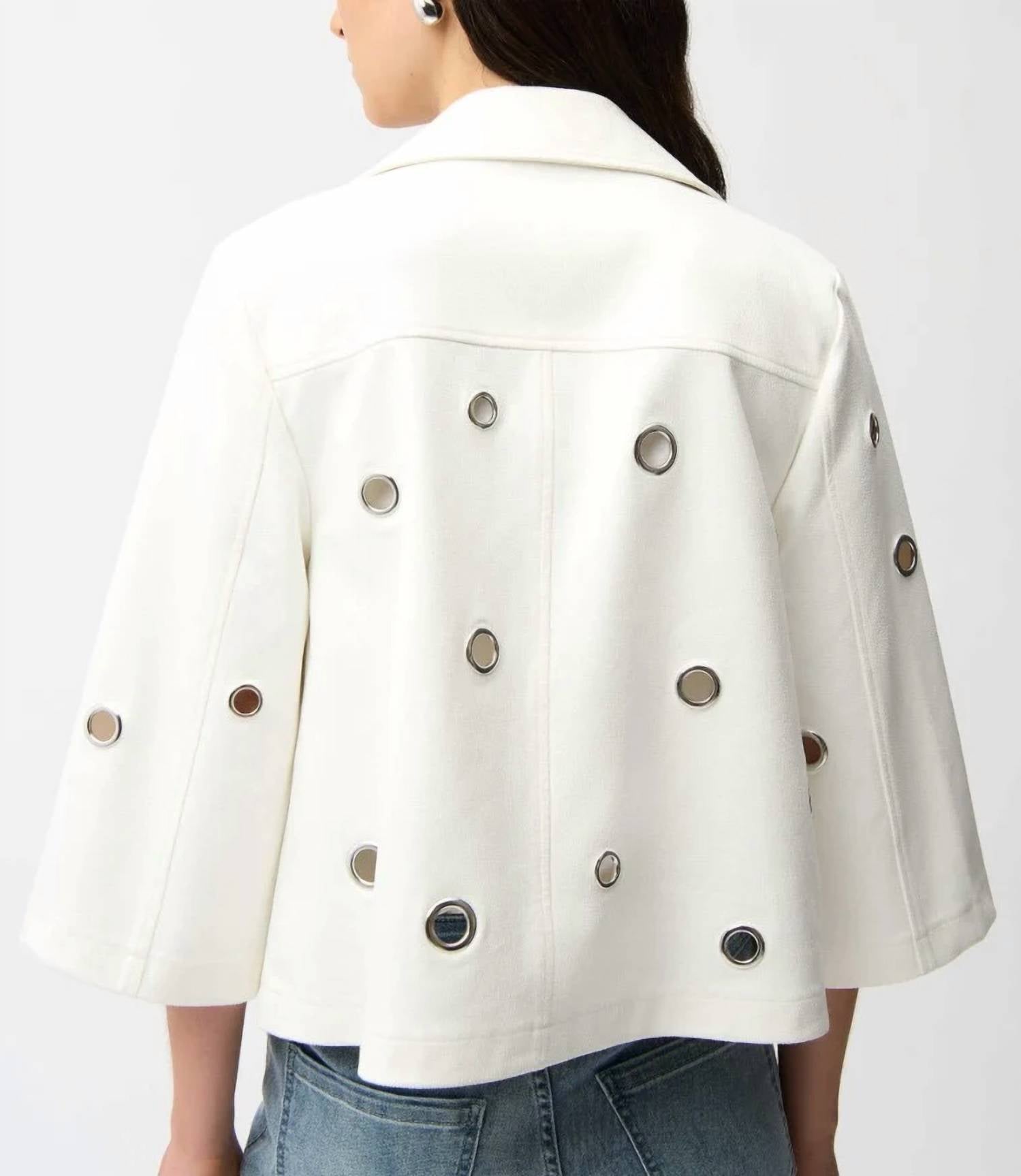 Joseph Ribkoff - Faux Suede Grommet Jacket