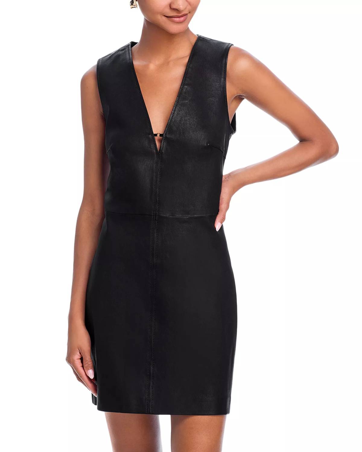 Frame - Leather Keyhole Dress