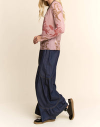 Davi & Dani - Running Horse Camo Printed Mesh Top