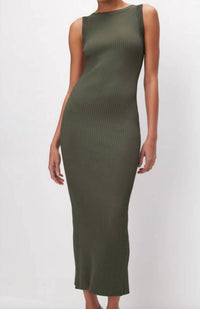 Good American - Rib Scoop Back Midi Dress