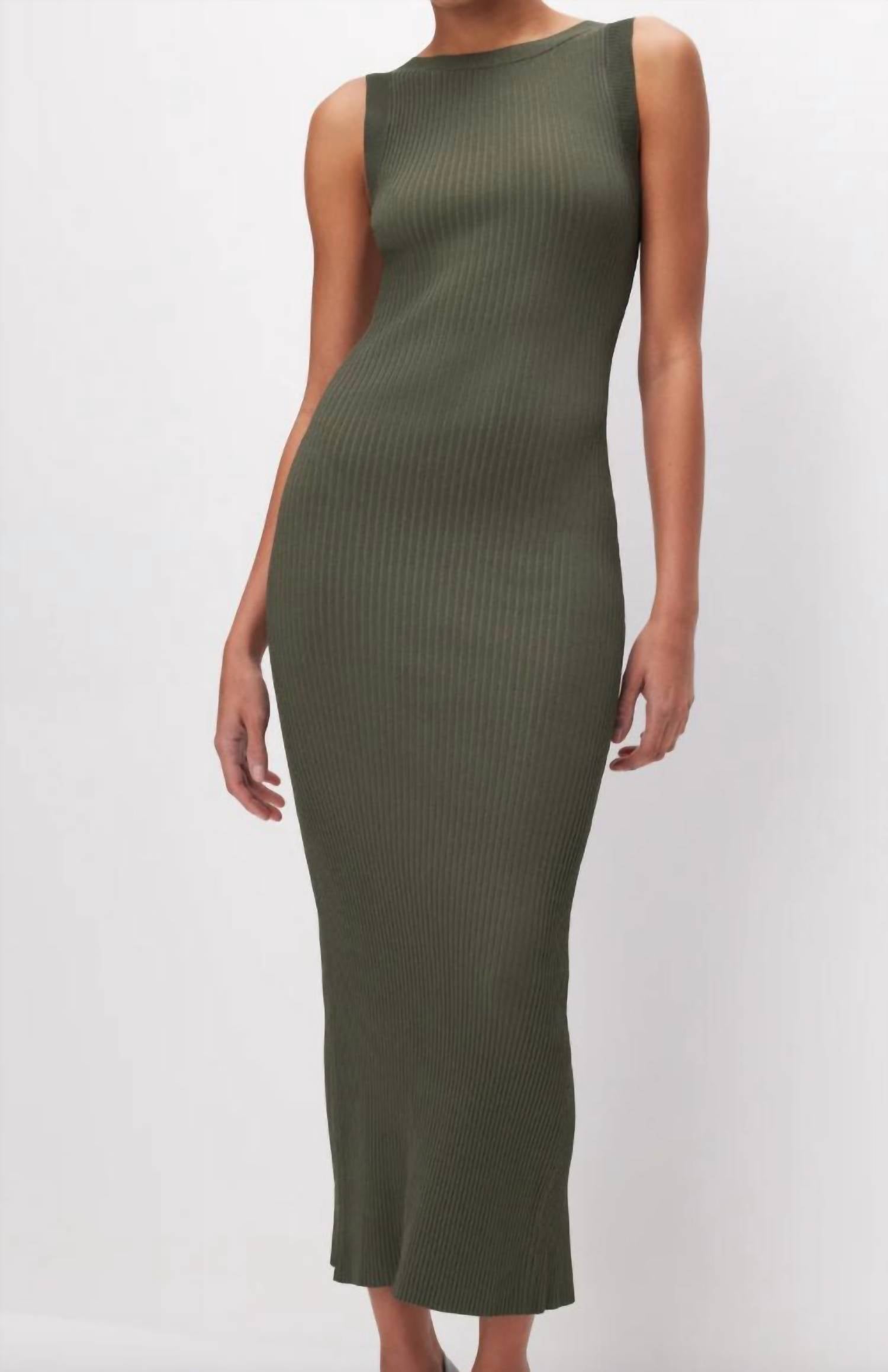 Good American - Rib Scoop Back Midi Dress