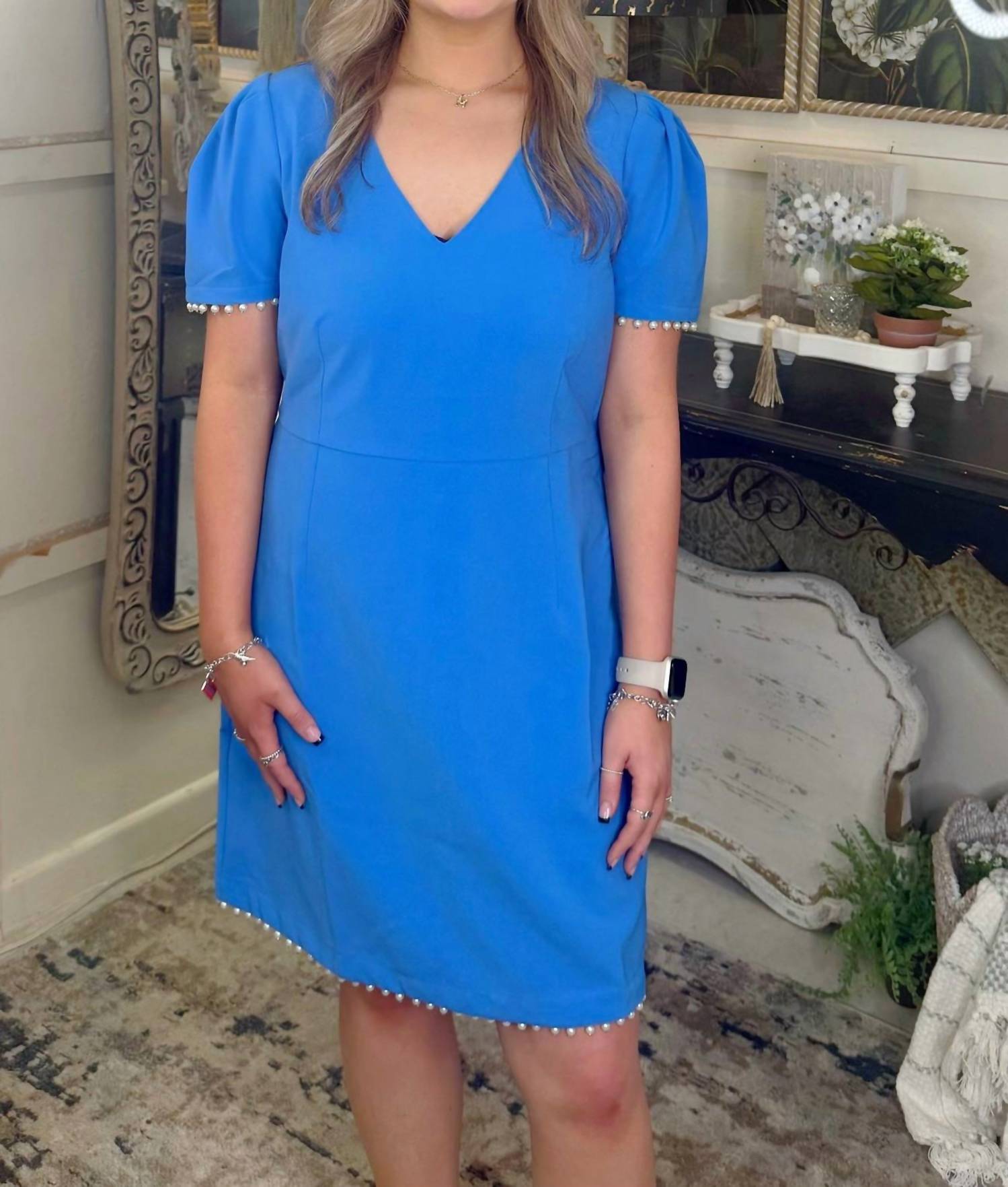 Jade - Pearl Trim Dress