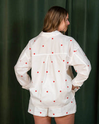 Day + Moon - Star Embroidered Woven Relaxed Shorts