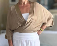 Milio Milano - Three Quarter Sleeve Drapy Tie Top