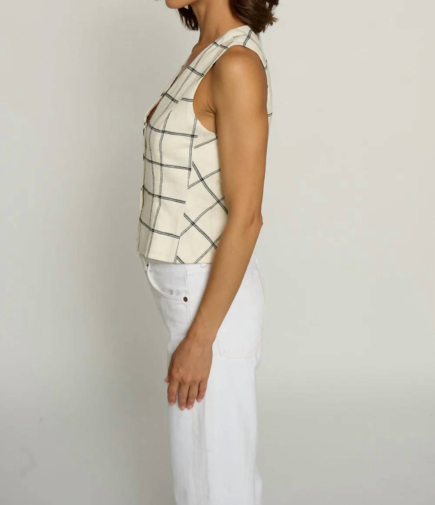 Central Park West - Two Tone Linen Vest