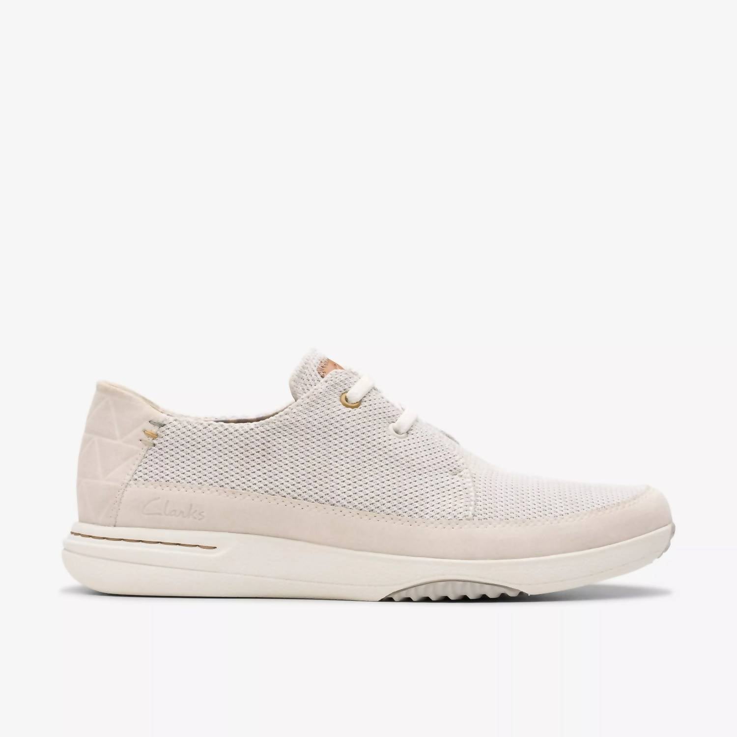 Clarks Men's Easeway Lace Sneakers in white combi - men's sneaker - detail view