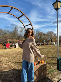 Le Lis - Cozy Cable Off Shoulder Sweater