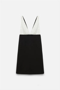 DOROTHEE SCHUMACHER Emotional Essence Mini Dress in black off white - women's dress - view 4
