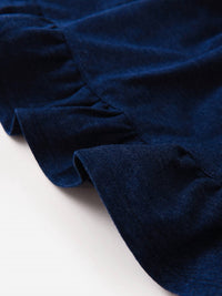 Z Supply Girl's Orion Skirt in midnight blue - kids' skirt - detail view