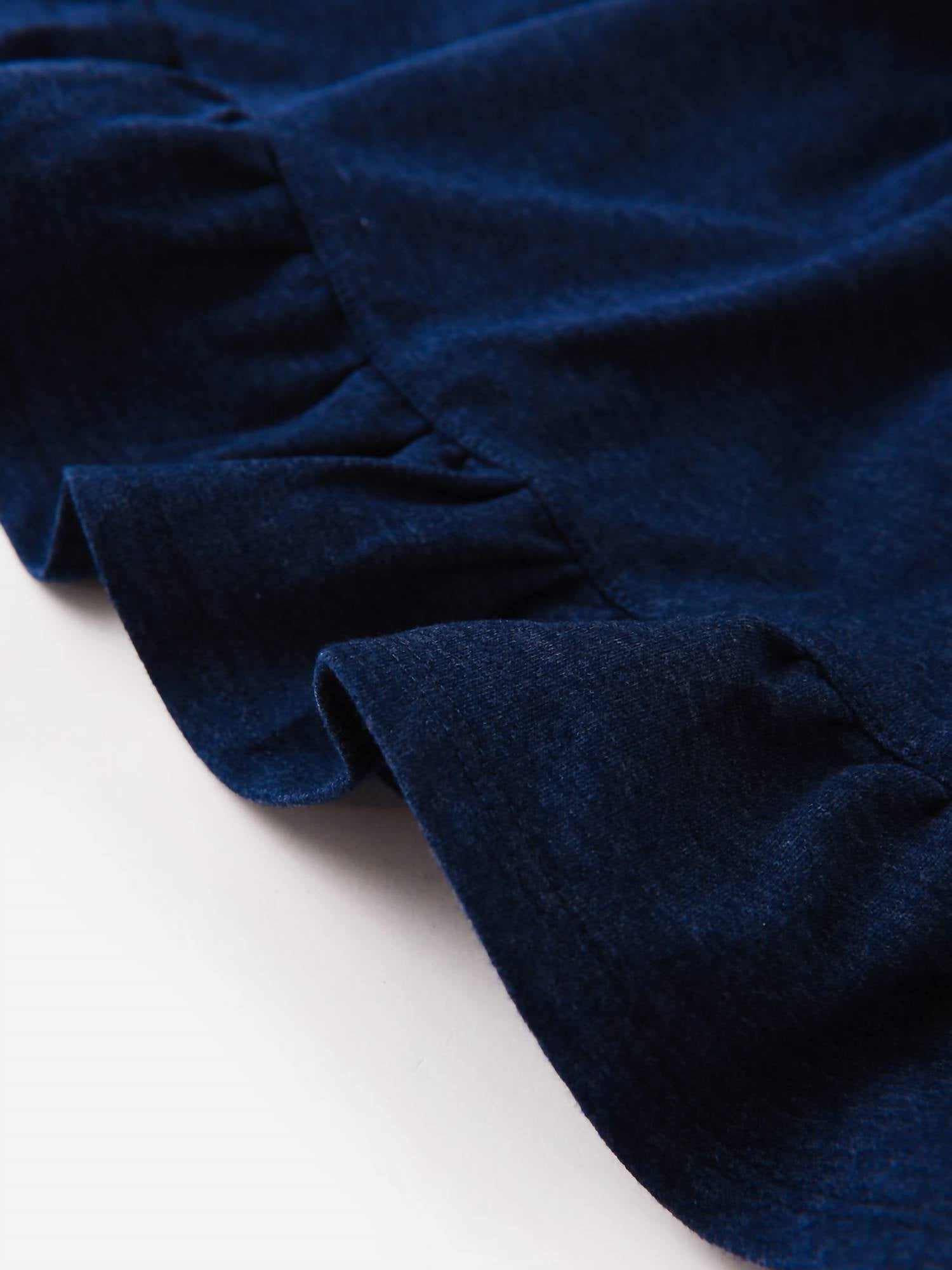 Z Supply Girl's Orion Skirt in midnight blue - kids' skirt - detail view