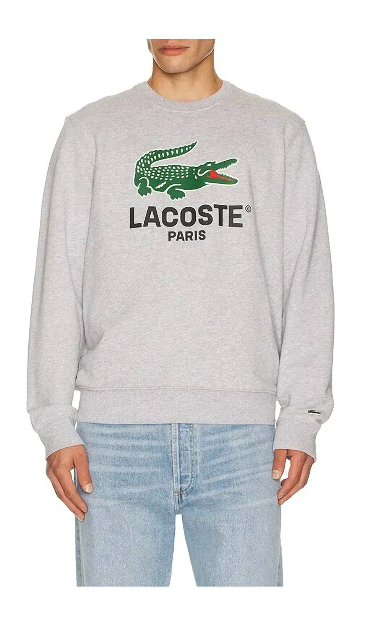 Lacoste - Men's Graphic Croc Non Brushed Fleece Sweatshirt