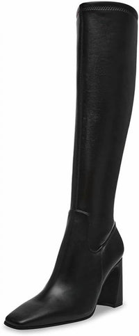 STEVE MADDEN Women's Lamarca Block-heel Stretch Dress Boots in black - women's shoe - alternate view