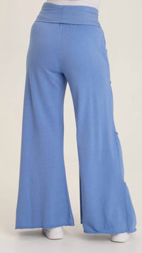 Wearables Carola Side Tiered Wide Leg Fleece Pants in shasta lake - women's pants - alternate view