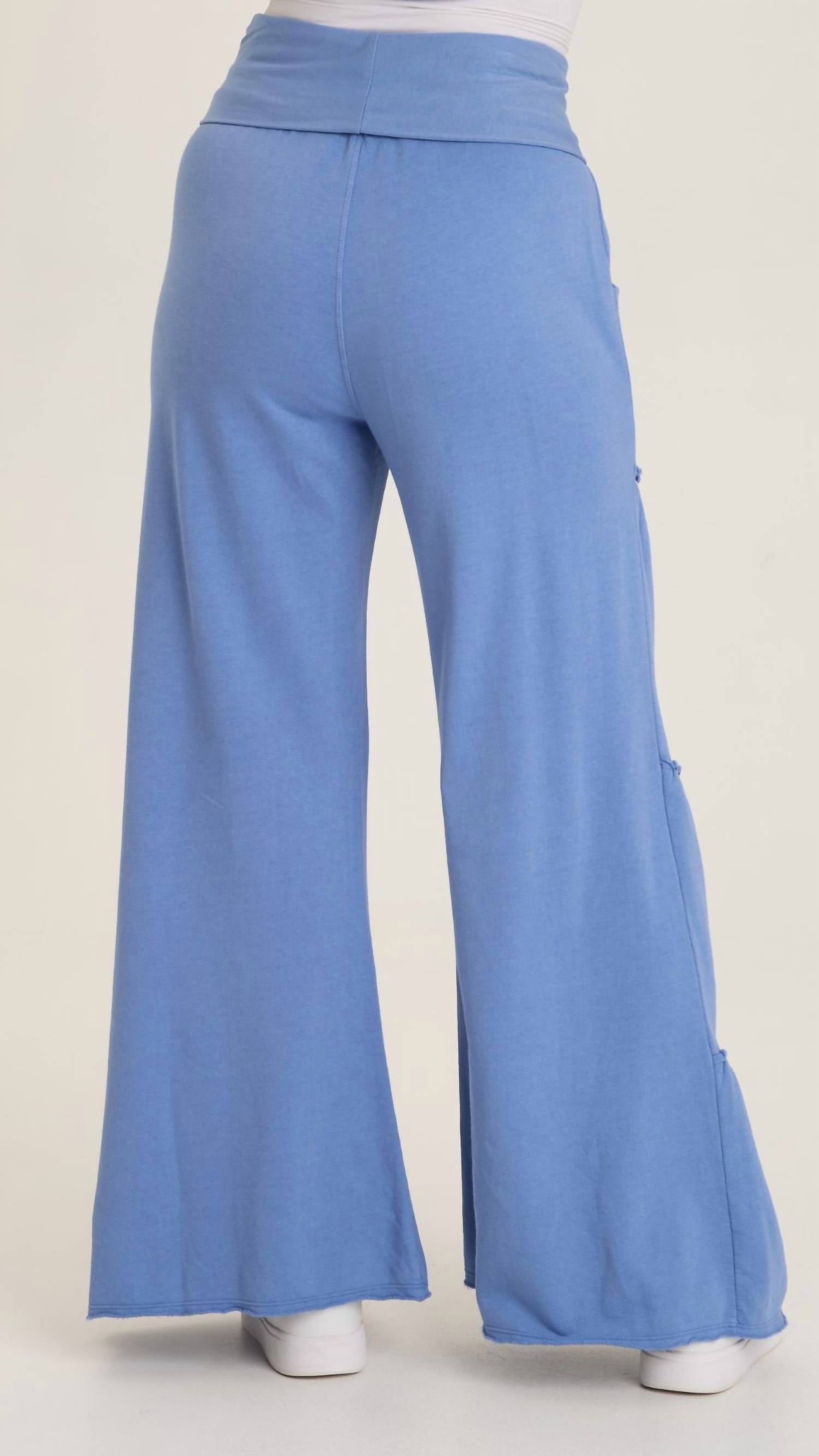 Wearables Carola Side Tiered Wide Leg Fleece Pants in shasta lake - women's pants - alternate view