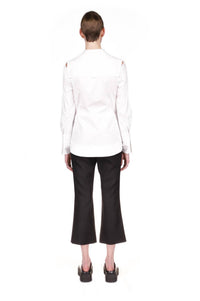 Marina Moscone - Long Sleeve Stand Collar Shirt Top