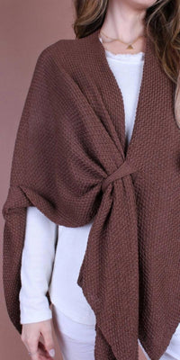 GIGI MODA Mantello Wrap in chocolate - women's scarf - alternate view