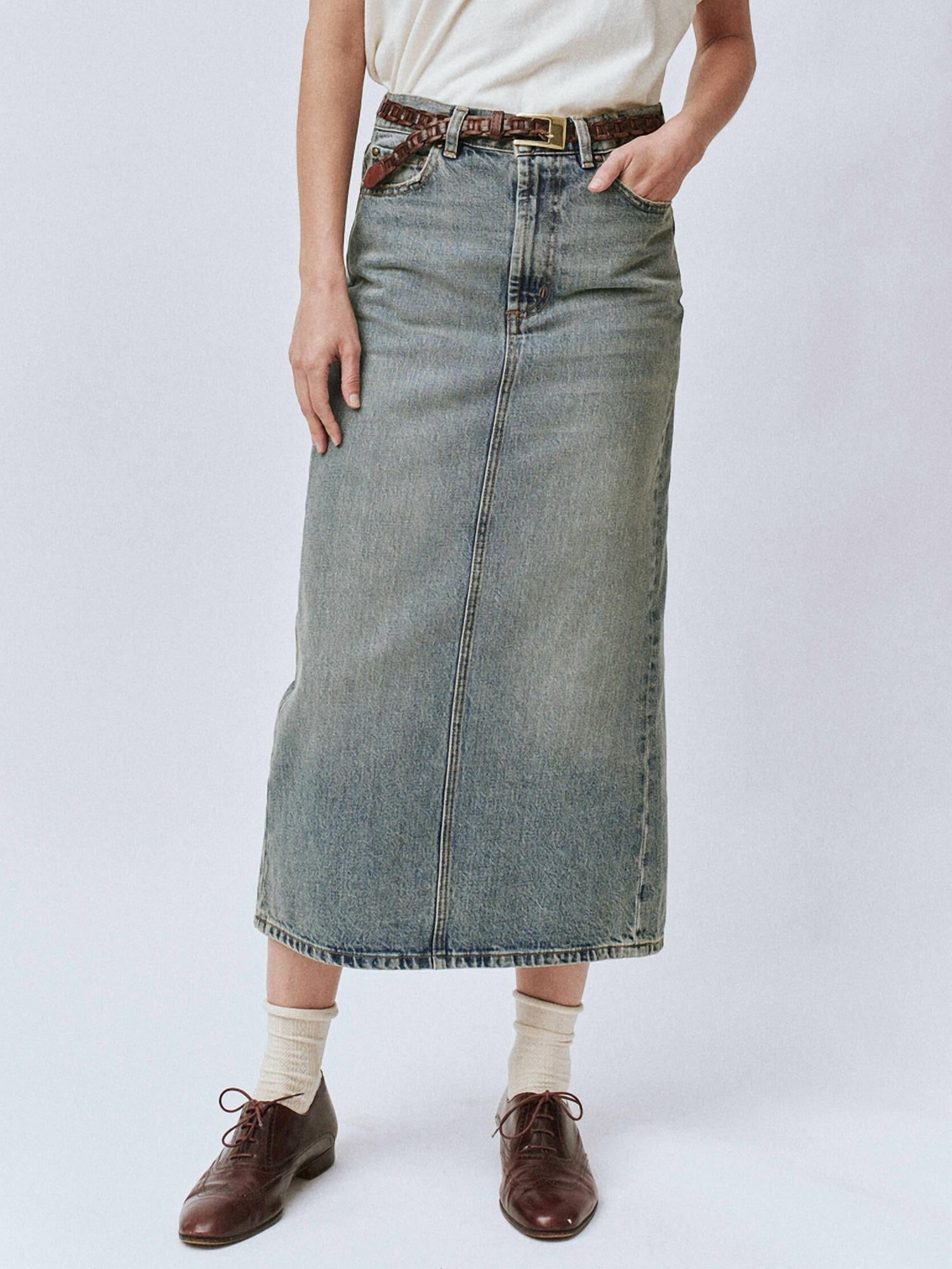 The Great. - Column Midi Skirt